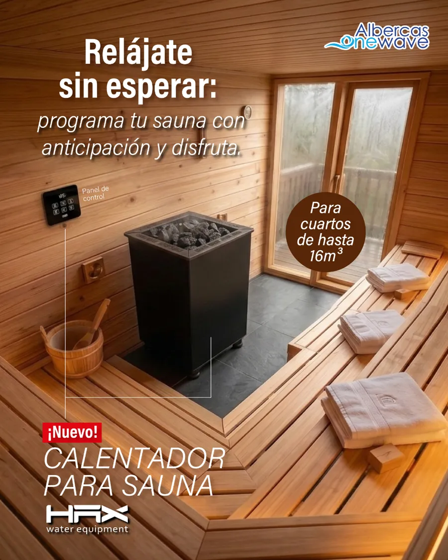 Calentador para sauna HAX en cuarto de madera