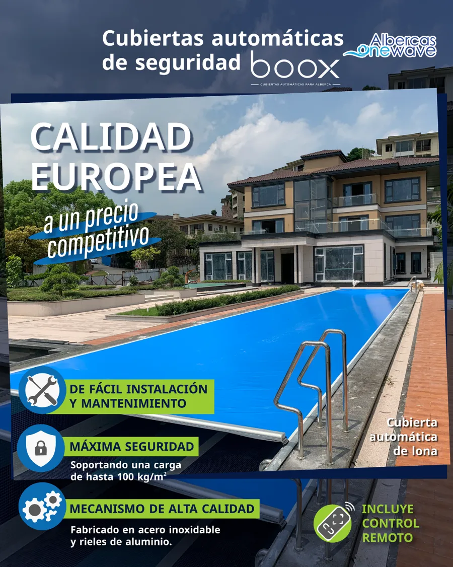 Cubierta automática de seguridad boox sobre una alberca